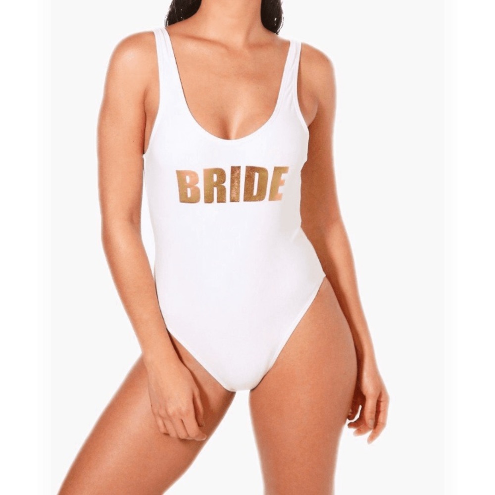 Bride one-piece bathing suit